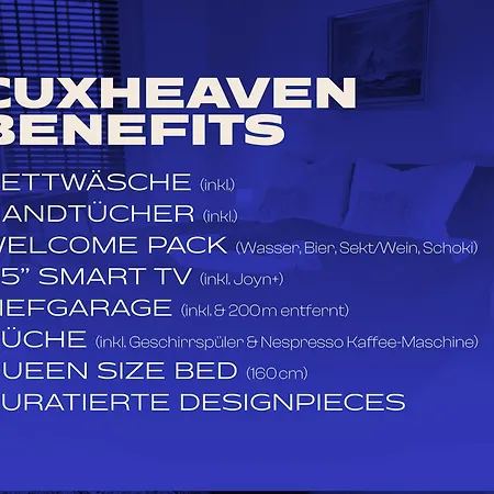 아파트 Cuxheaven - Modernes Studio-apartment Direkt Am Mit 65 Zoll Tv Und Tiefgarage In Duhnen