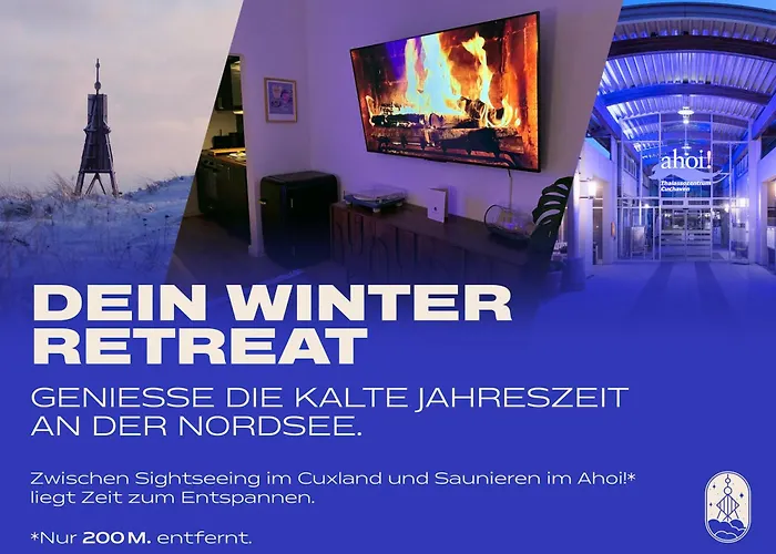 Lejlighed Cuxheaven - Modernes Studio-apartment Direkt Am Mit 65 Zoll Tv Und Tiefgarage In Duhnen Cuxhaven